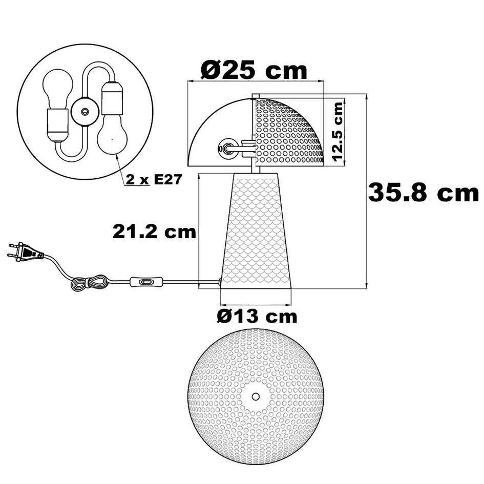 Lampe de table texturée industrielle - Tani