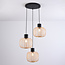 Lampe suspendue en bambou, 3 lumières - Michi