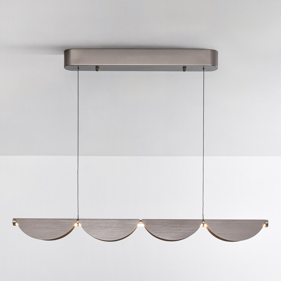 Verstelbare design hanglamp met 3-staps dimbare LEDs, geborsteld grijs - Mirai