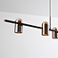 Hanglamp Kyo 6-lichts in zwart met goud