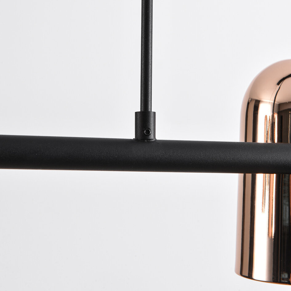 Suspension Kyo, 6 lumières - noir et or