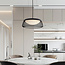 Lampe suspendue noire avec abat-jour ouvert et LED dimmable - Milani