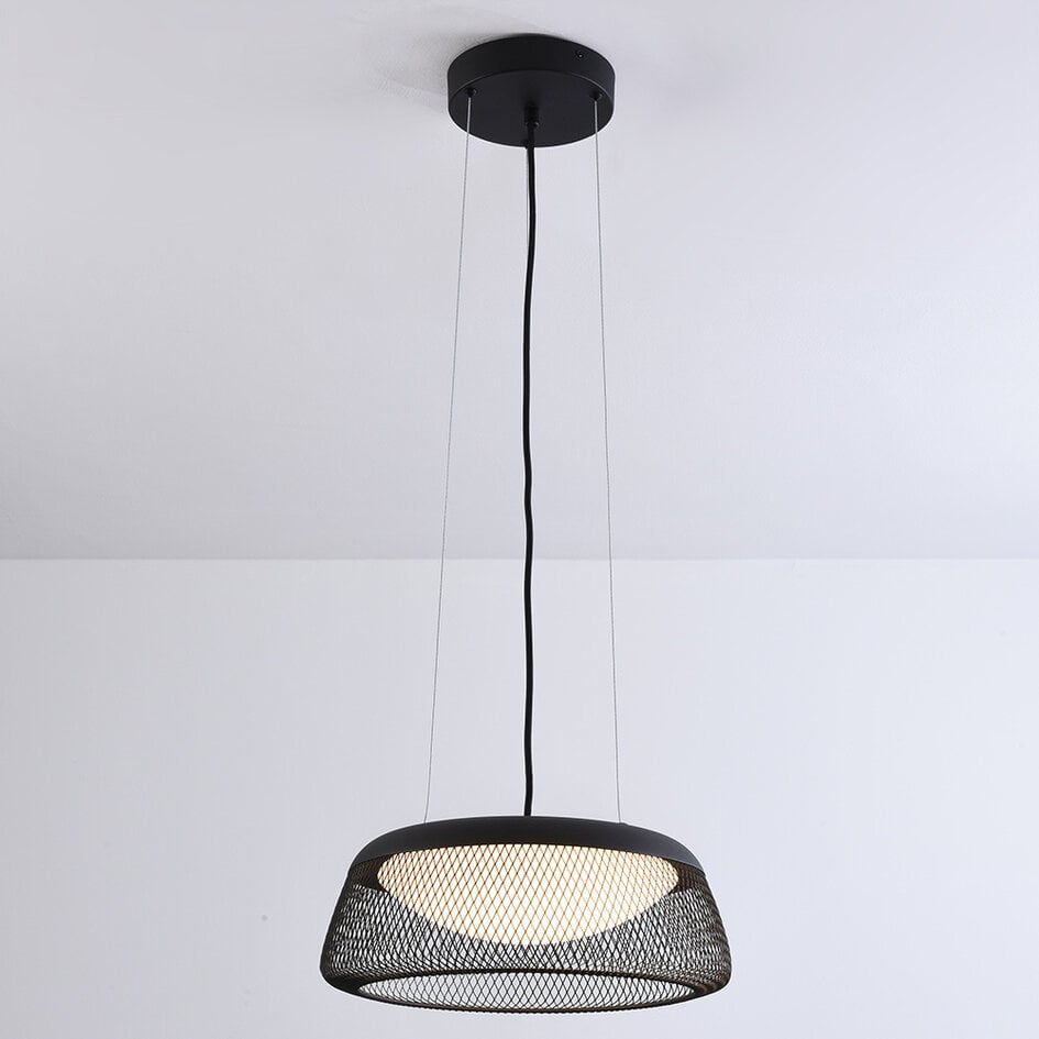 Suspension Milani à intensité variable - noir avec abat-jour ouvert