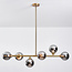 Lampe suspendue Aster - or avec verre fumé et effet miroir