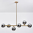Lampe suspendue Aster - or avec verre fumé et effet miroir