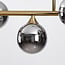 Suspension Aster 6 lumières en verre fumé à effet miroir - doré