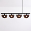 Suspension Morandi 4 lumières - noir avec abat-jour fumé semi-ouverts