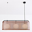 Lampe suspendue avec abat-jour en cuir, 3 lumières - Marrone