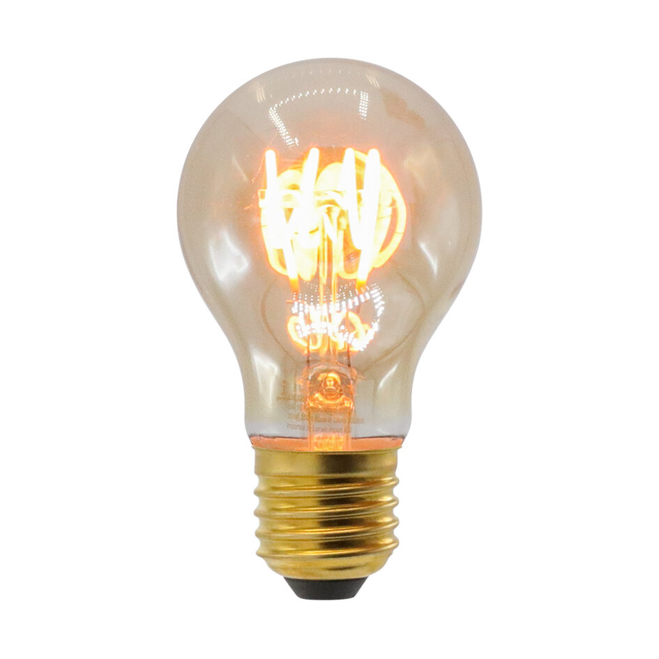 Prikkabel set met 5 watt lampen met horizontale spiraal en amber glas: optie dimbaar