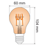 Prikkabel set met 5 watt lampen met horizontale spiraal en amber glas: optie dimbaar