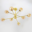 Design zandgouden plafondlamp met amber glas - 8-lichts Idaho