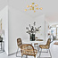 Design zandgouden plafondlamp met amber glas - 8-lichts Idaho