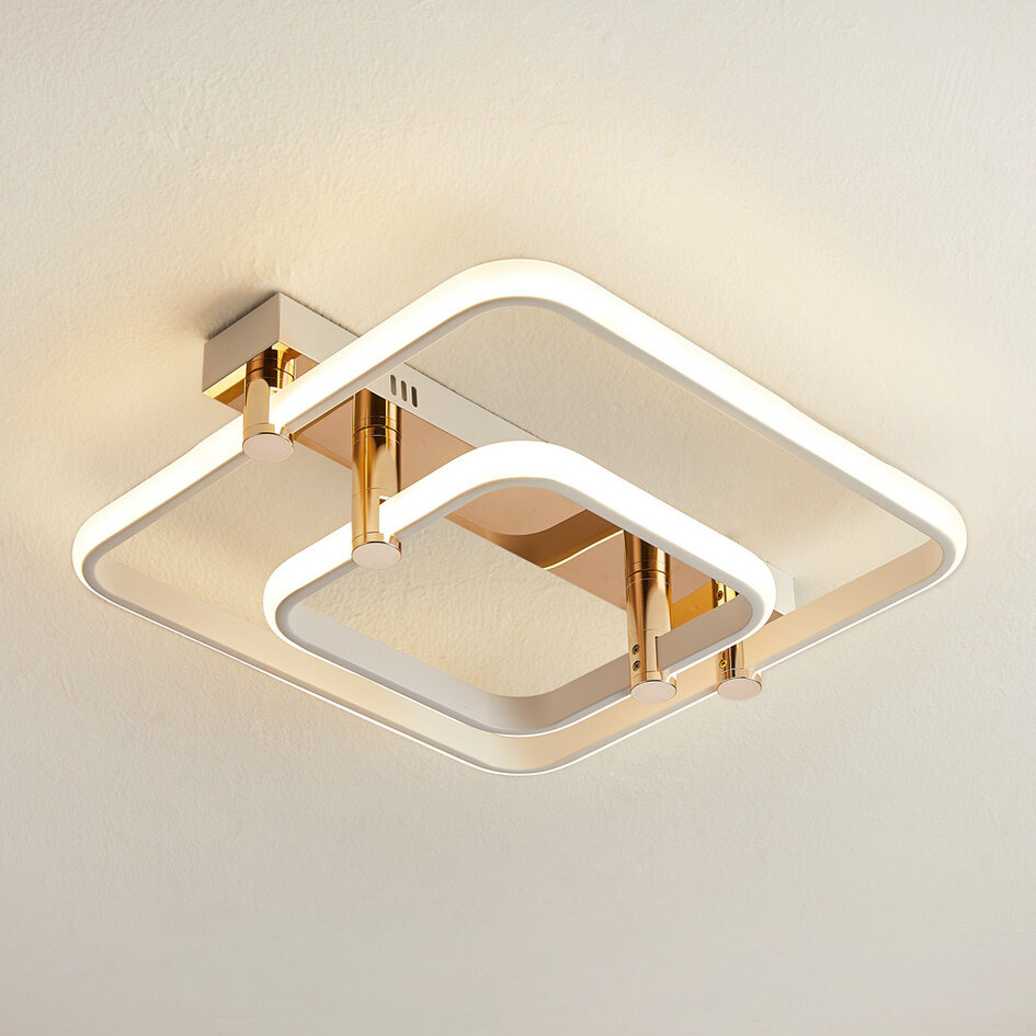 Plafonnier carré à température de couleur réglable, 2 lampes - Malva