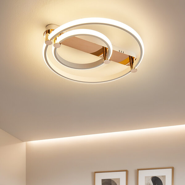 Plafondlamp rond met aanpasbare kleurtemperatuur, 2-lichts - Mentha