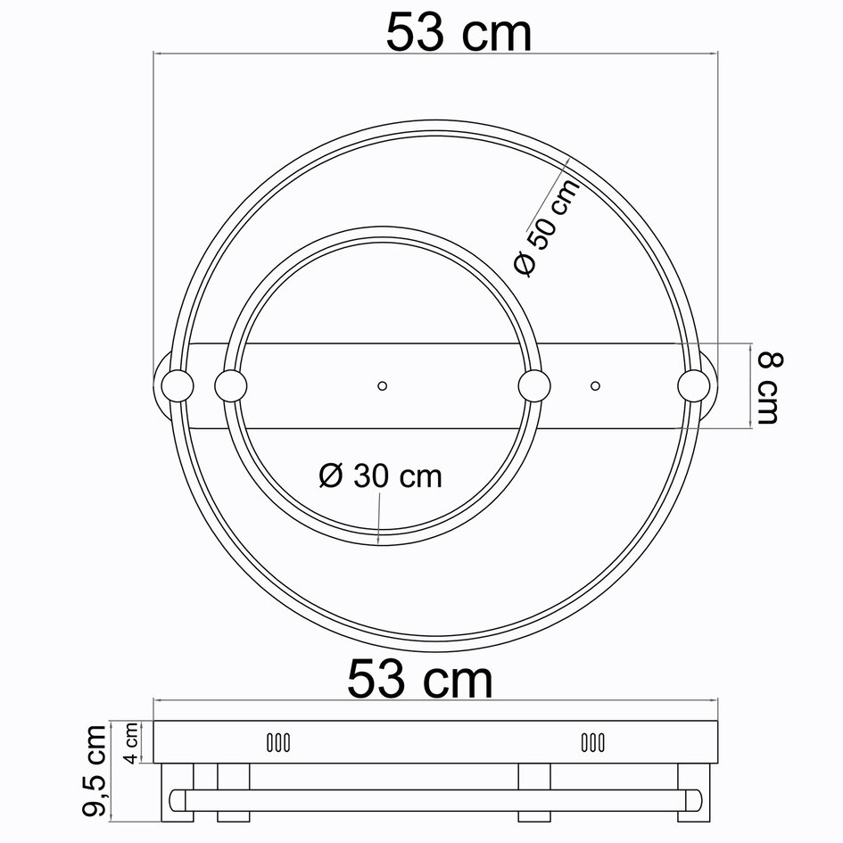 Plafondlamp rond met aanpasbare kleurtemperatuur, 2-lichts - Mentha