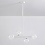 4-lichts hanglamp Asun - wit frame met transparante glazen bollen