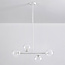 4-lichts hanglamp Asun - wit frame met transparante glazen bollen
