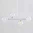 4-lichts hanglamp Asun - wit frame met transparante glazen bollen