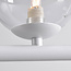 4-lichts hanglamp Asun - wit frame met transparante glazen bollen