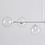 6-lichts hanglamp Aster - wit frame met transparante glazen bollen