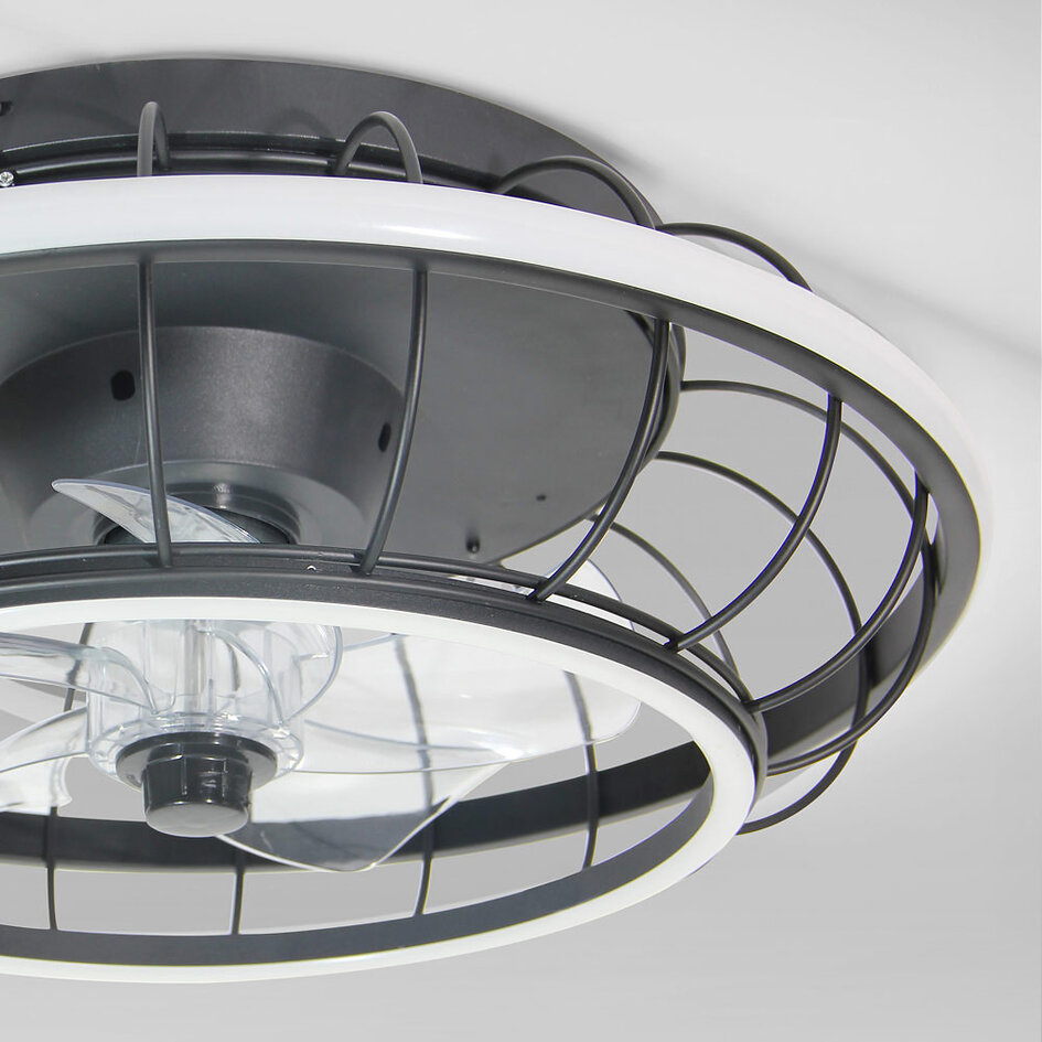 Ventilateur de plafond noir Lilu avec LED intégrées