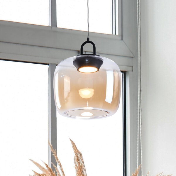 Hanglamp van amber glas met verloop Zahra - dimbaar