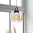 Suspension Zahra en verre ambré à dégradé de couleur et LED dimmables à 3 niveaux