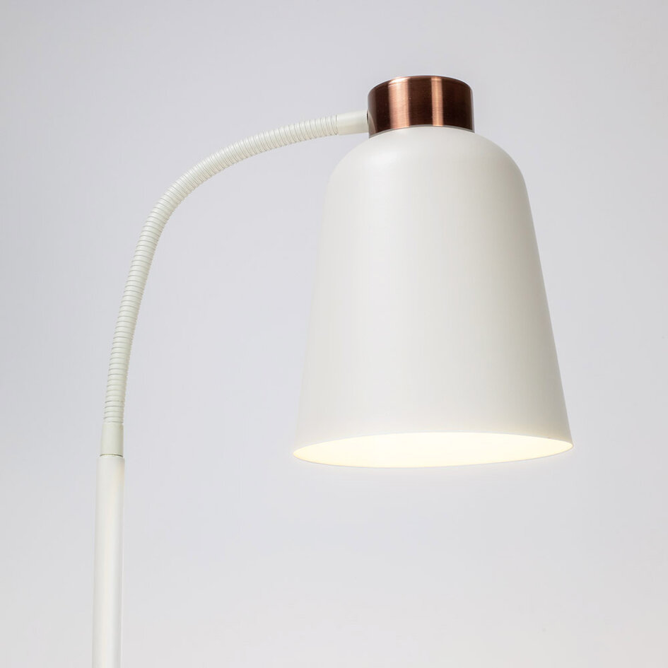 Retro vloerlamp wit - Arch