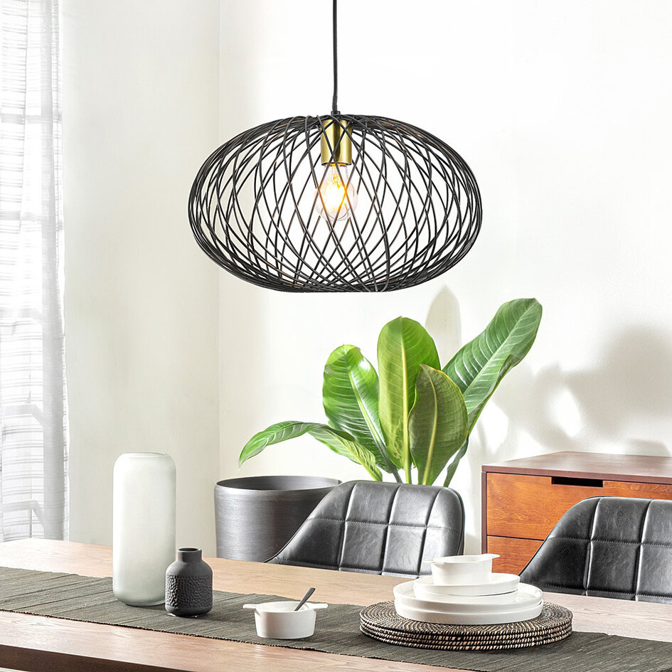Hanglamp Jaula van zwart metaal