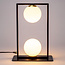 Lampe à poser 2 lumières Duas - noir et verre blanc laiteux