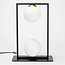 Lampe à poser 2 lumières Duas - noir et verre blanc laiteux