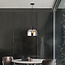 Suspension Apvali en verre fumé gris - noir mat