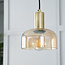 Suspension Marrom 3 lumières en verre ambré - doré