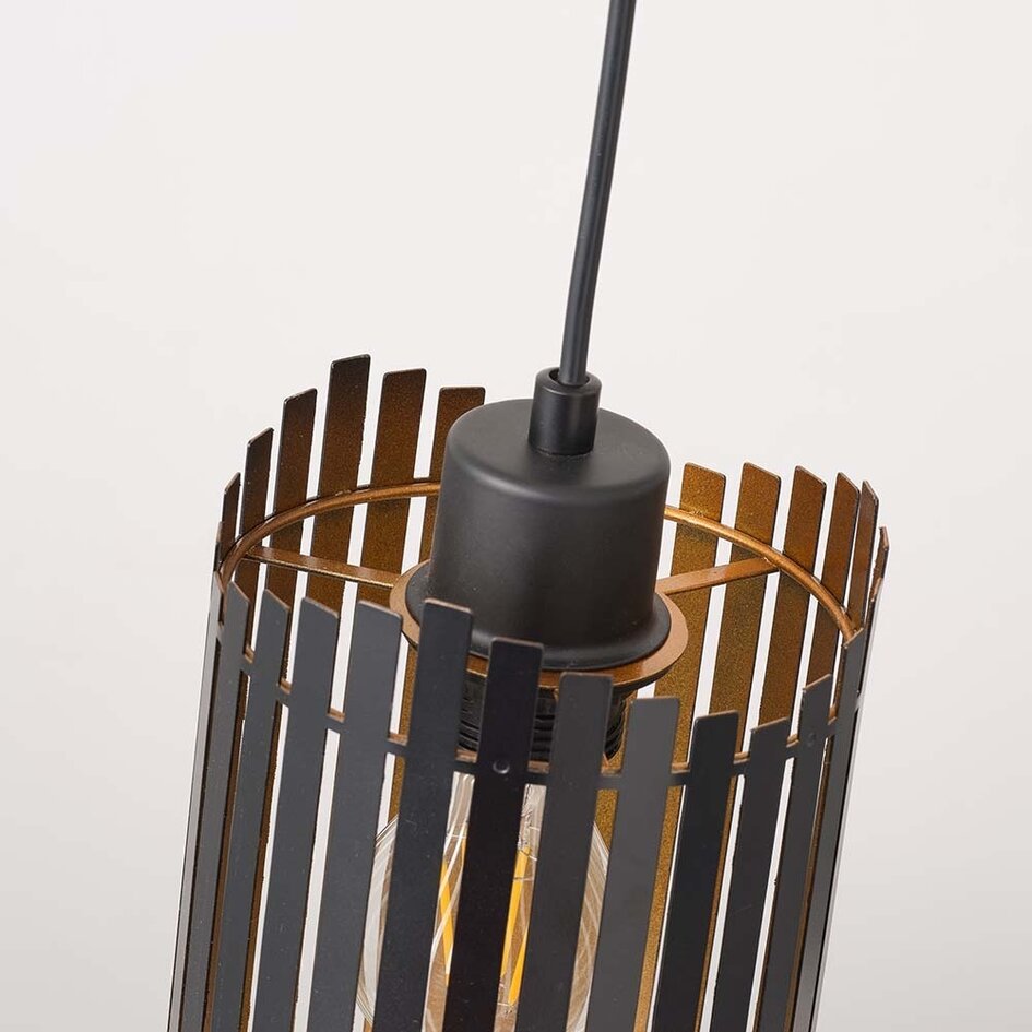 Strakke zwarte hanglamp - Tablon