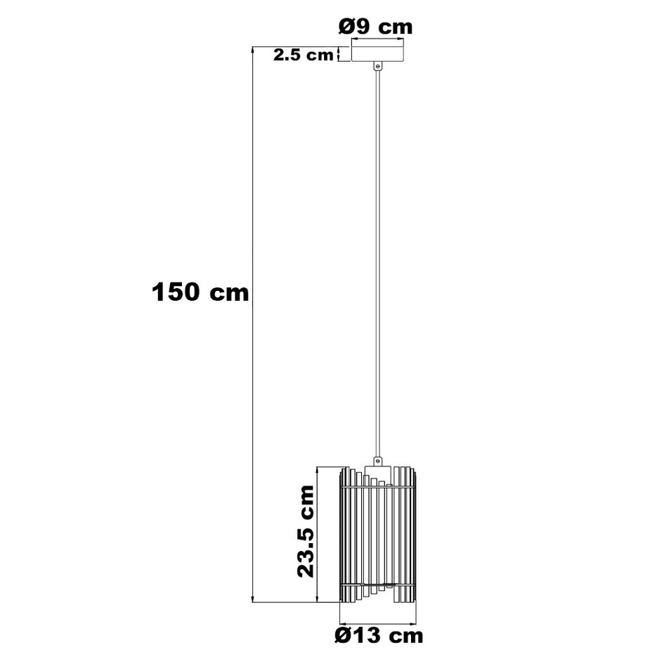 Strakke zwarte hanglamp - Tablon
