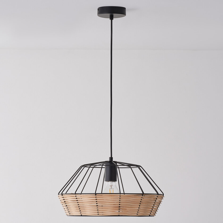 Suspension industrielle en rotin Mimbre