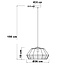 Lampe suspendue industrielle en rotin - Mimbre