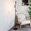 Vloerlamp met smoke grijs glas, 3-lichts - Musta
