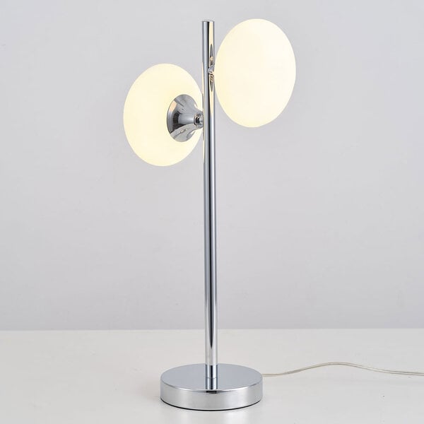 Lampe à poser Kroom 2 lumières avec verre opalin