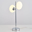 Lampe de table avec verre de lait, 2 lumières - Chrome