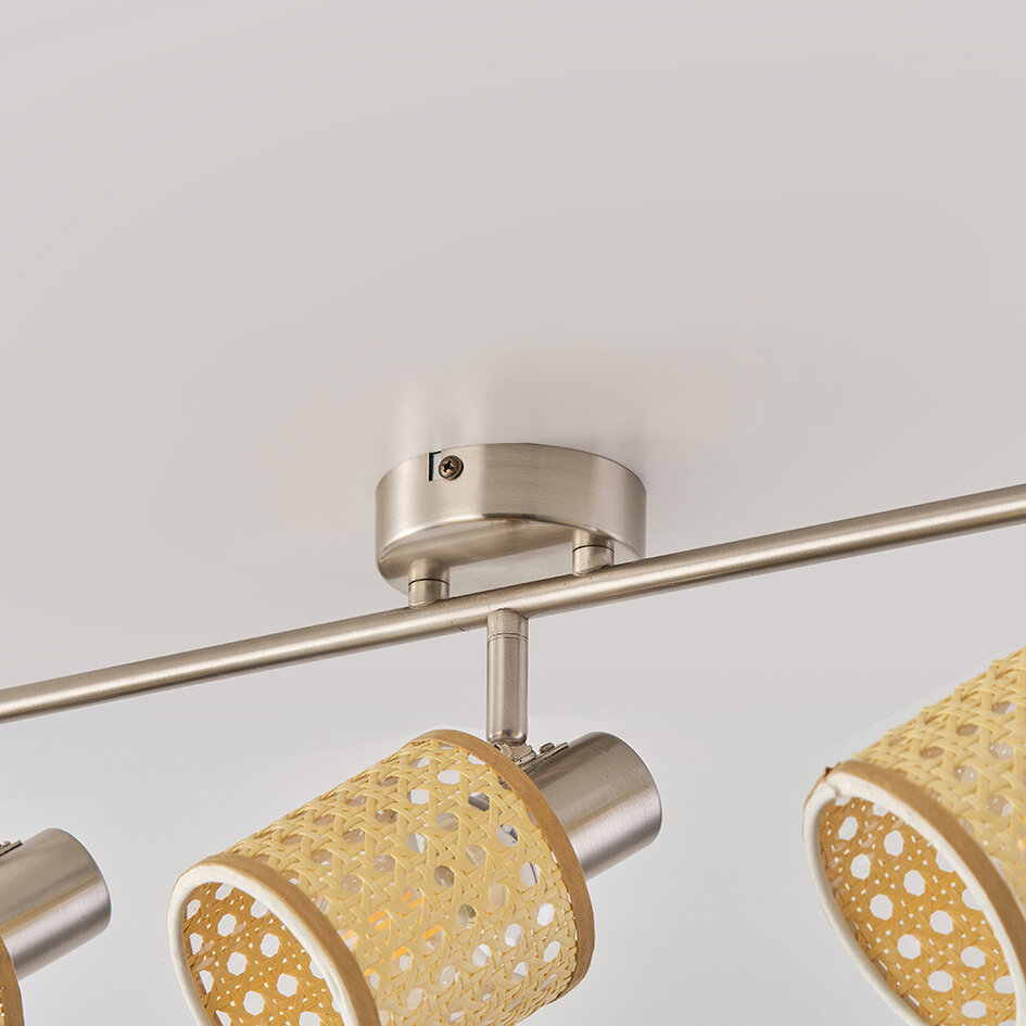 Bohemian rotan plafondlamp, 3-lichts - Raua