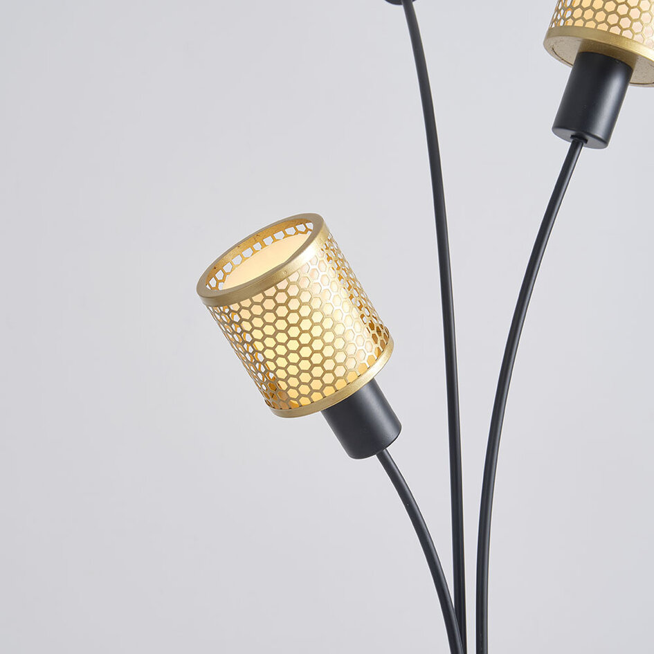 Lampadaire minimaliste, 3 lumières - Guld