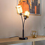 Lampe de table luxueuse Altin 2 lumières en noir à abat-jour doré nid d'abeille