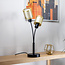 Lampe de table luxueuse Altin 2 lumières en noir à abat-jour doré nid d'abeille