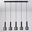 Suspension Fosco 5 lumières - noir mat en nid d'abeille
