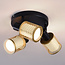 Design plafondlamp zwart met goud, 3-lichts - Gull