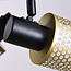 Design plafondlamp zwart met goud, 3-lichts - Gull