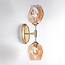 Wandlamp goud met amber glas - Larissa