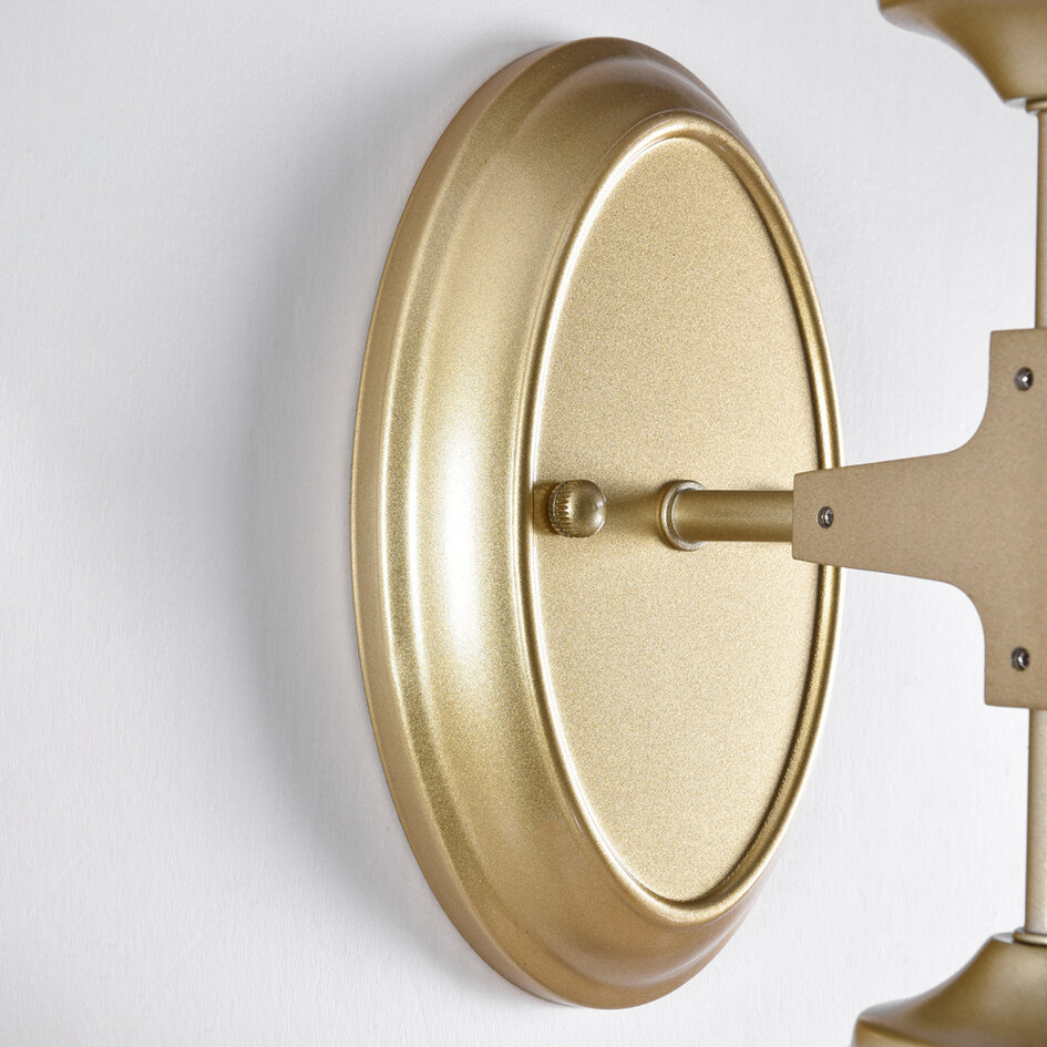 Wandlamp goud met amber glas - Larissa