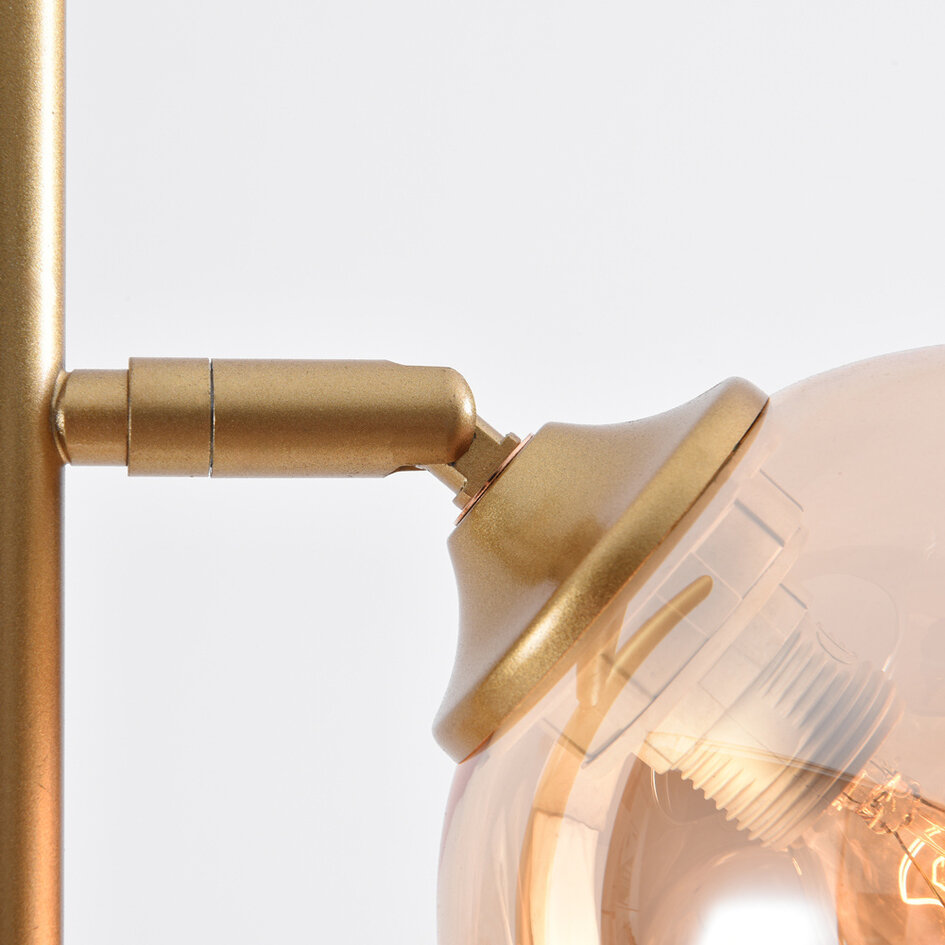 Staande lamp goud met amber glas - Melissa